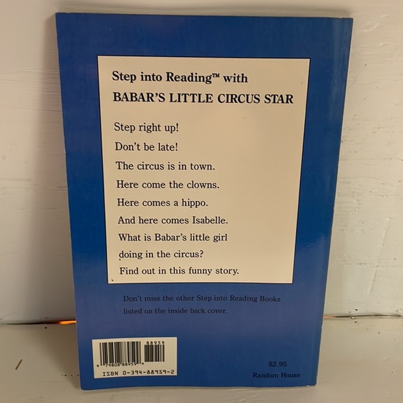LIKE NEW Vintage 1989 Step into Reading Babar’s Little Circus Star book - Picture 2 of 12